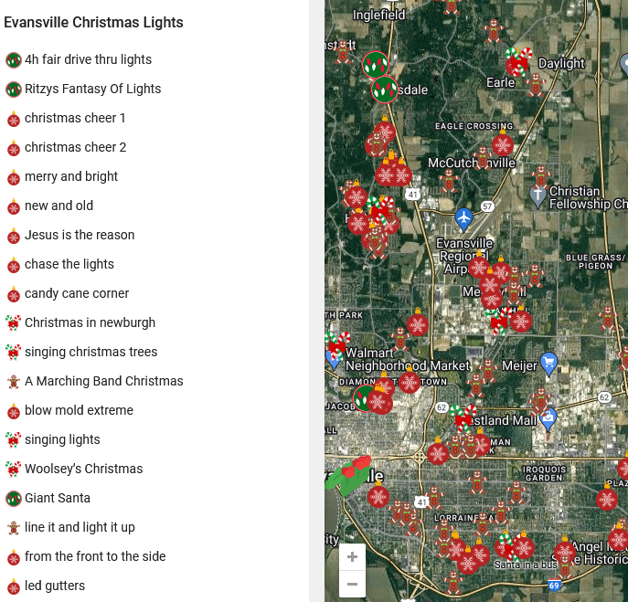 Holiday Light Displays in the Evansville Region